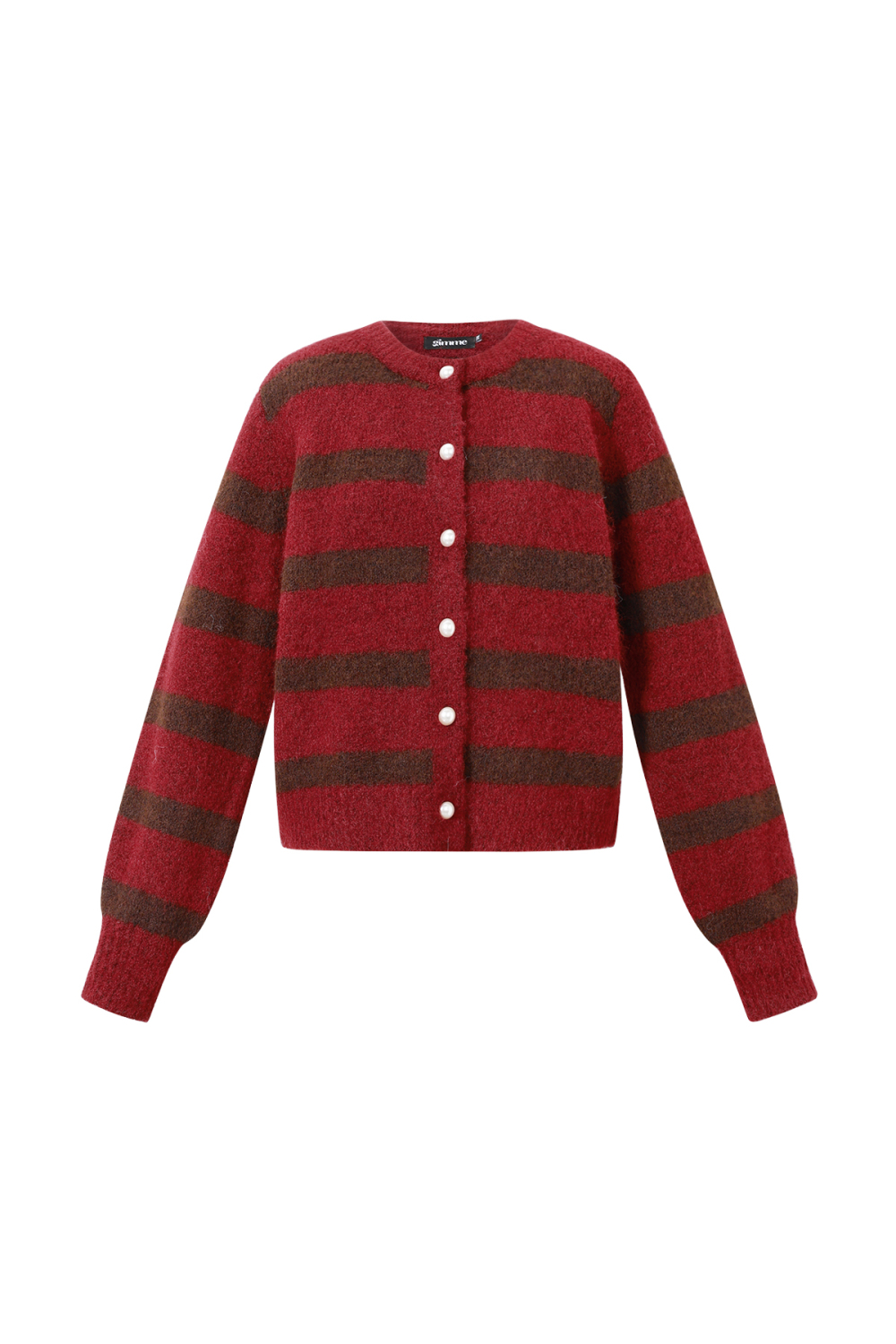 Cardigan Femme En Fibre De Polyester Tricotée Style Décontracté À Rayures 