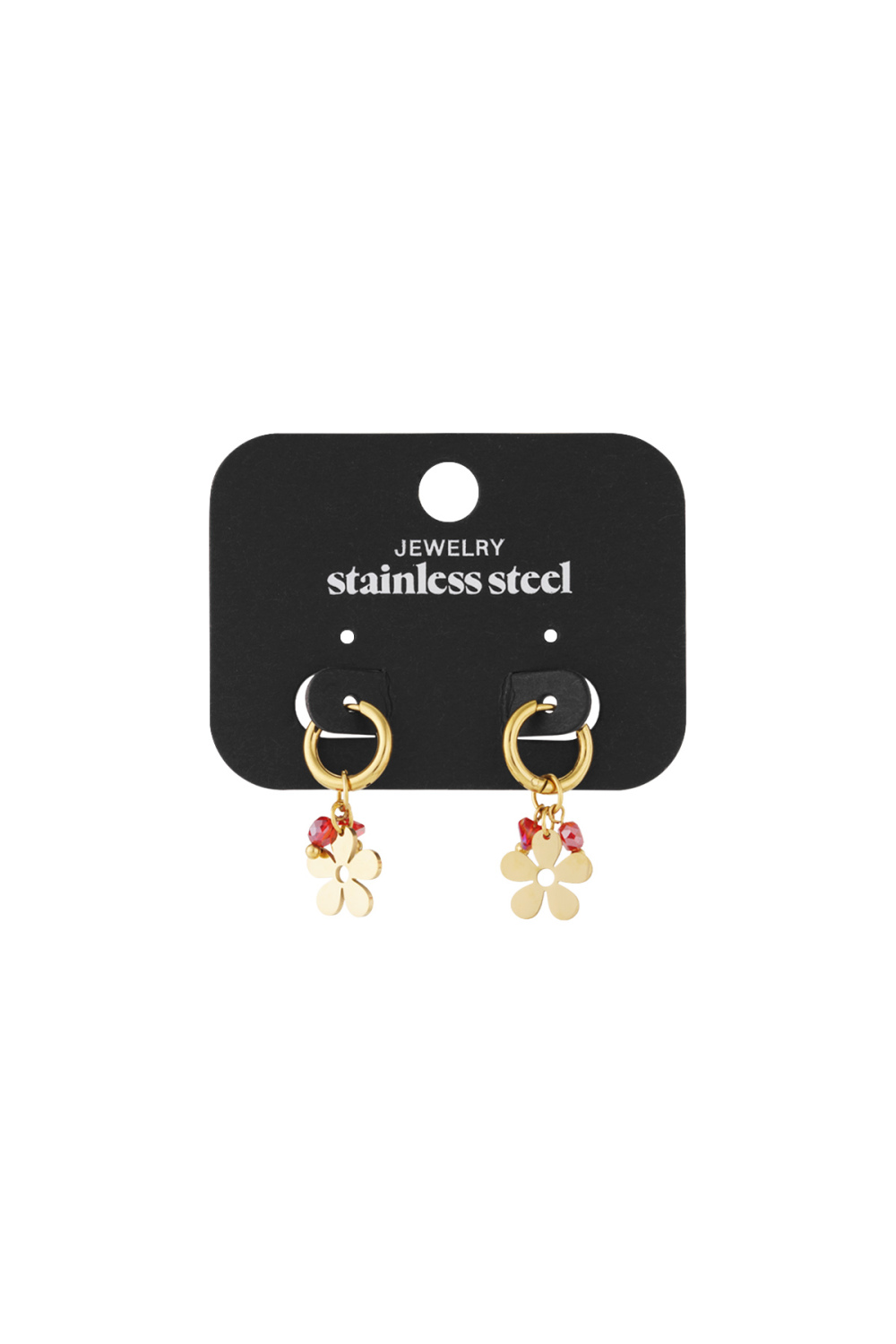 Boucles D'Oreilles Pendantes En Acier Inoxydable, Motif Floral, Style Décontracté Et Quotidien h5Image4