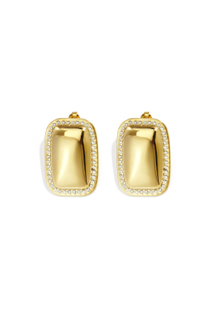 Boucles D'Oreilles À Tige En Acier Inoxydable Rectangulaires, Série Décontractée Et Simple Pour Femmes h5 