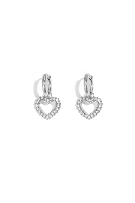 boucles d'oreilles coeur diamant