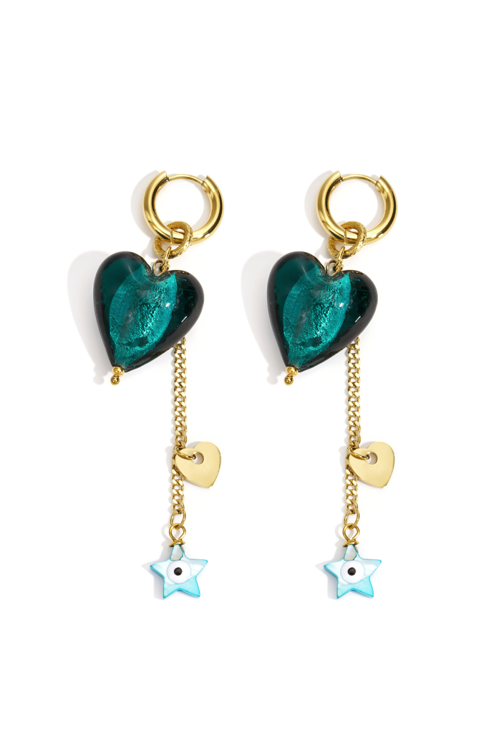 Boucles D'Oreilles Pendantes En Acier Inoxydable, Style Cœur, Décontractées, Simples Et Quotidiennes, Bijoux Pour Femmes