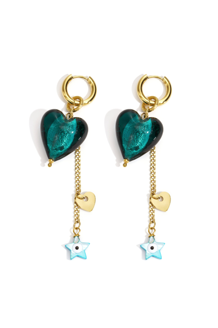 Boucles d'oreilles pendantes en acier inoxydable, style cœur, décontractées, simples et quotidiennes, bijoux pour femmes