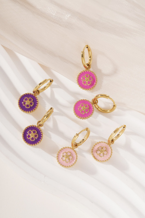 Boucles D'Oreilles Pendantes En Acier Inoxydable, Série Fleur, Décontractée, Simple Et Quotidienne, Bijoux Pour Femmes h5 Image3