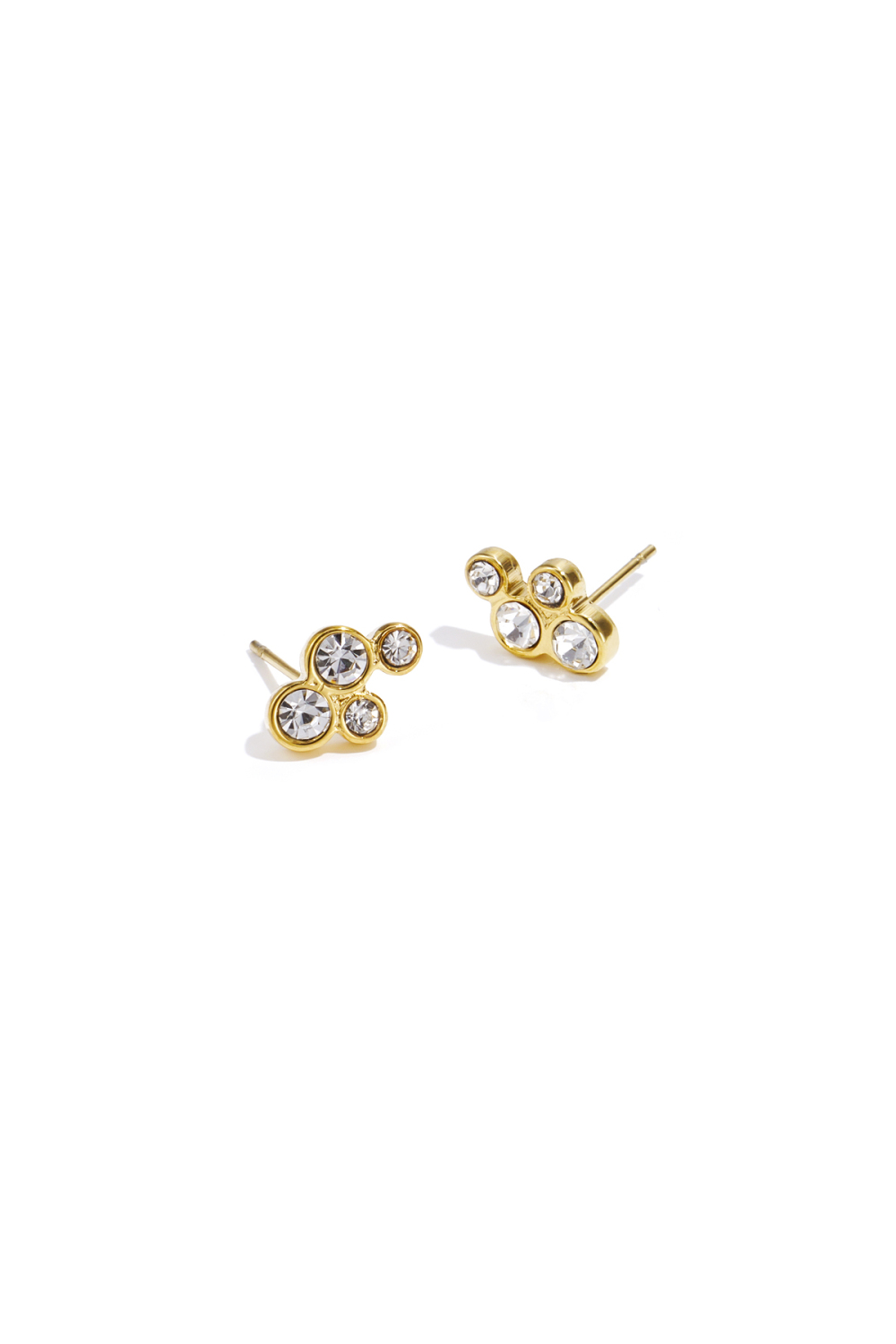 Boucles D'Oreilles Avec Pierres Rondes 