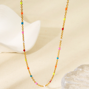 Légèreté, Luxe Et Douceur Multicolores - Collier De Perles Étanche En Acier Inoxydable À Faire Soi-Même h5 Image6
