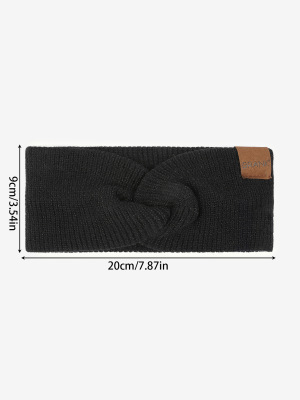 1 Bandeau Simple En Tricot Double Couche De Couleur Unie Pour Femme h5 Image4