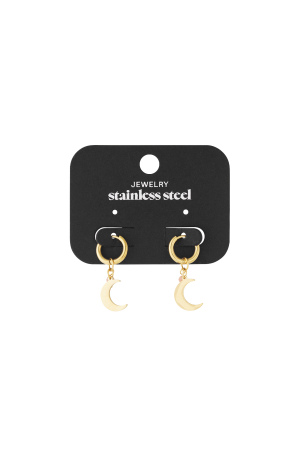 Boucles D'Oreilles Avec Breloque Lune Et Perle Colorée h5 Image4