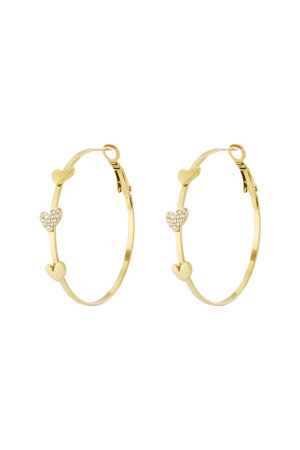 Jolies Boucles D'Oreilles Créoles Avec 3 Coeurs h5 