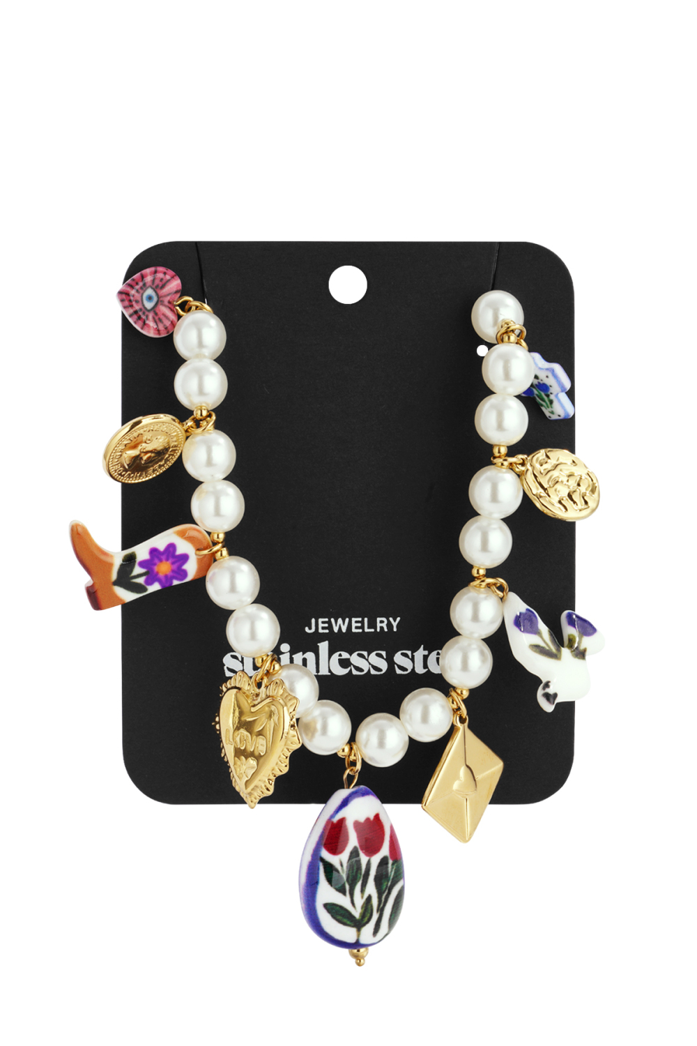 Colliers De Perles En Plastique, Style Cœur, Style Décontracté, Style Ethnique, Bijoux Pour Femmes Image5