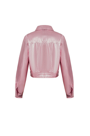 Veste Courte Femme En Pu Finition Métallique Brillante h5 Image7