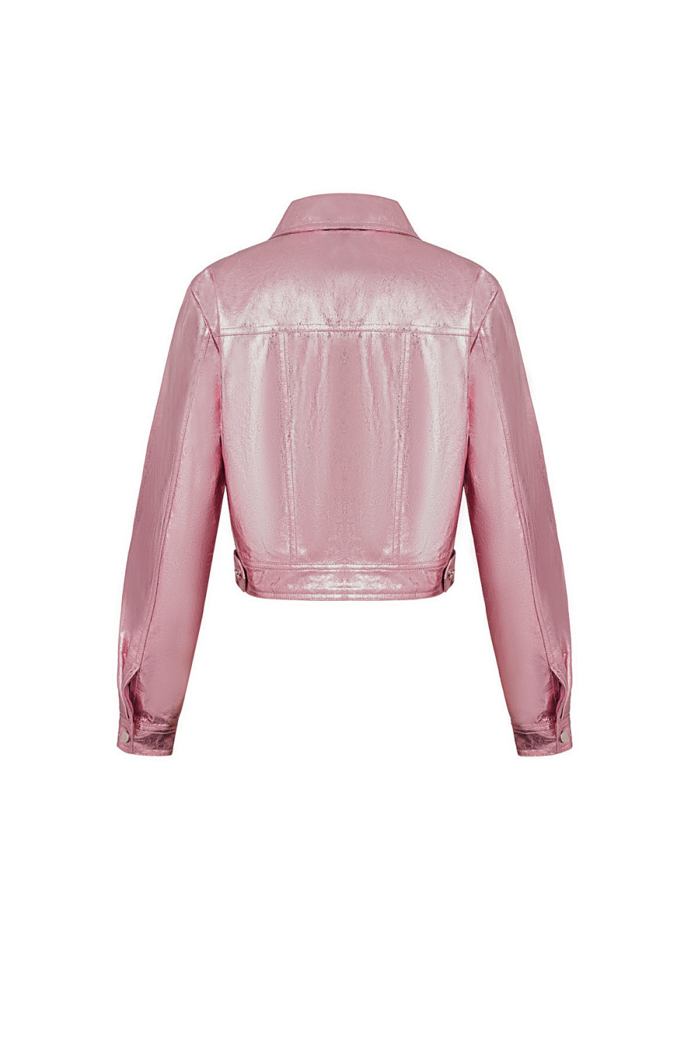 Veste Courte Femme En Pu Finition Métallique Brillante h5Image7