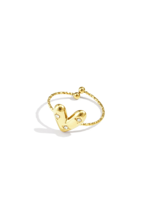 Bague Ajustable Avec Cœur Décoré h5 