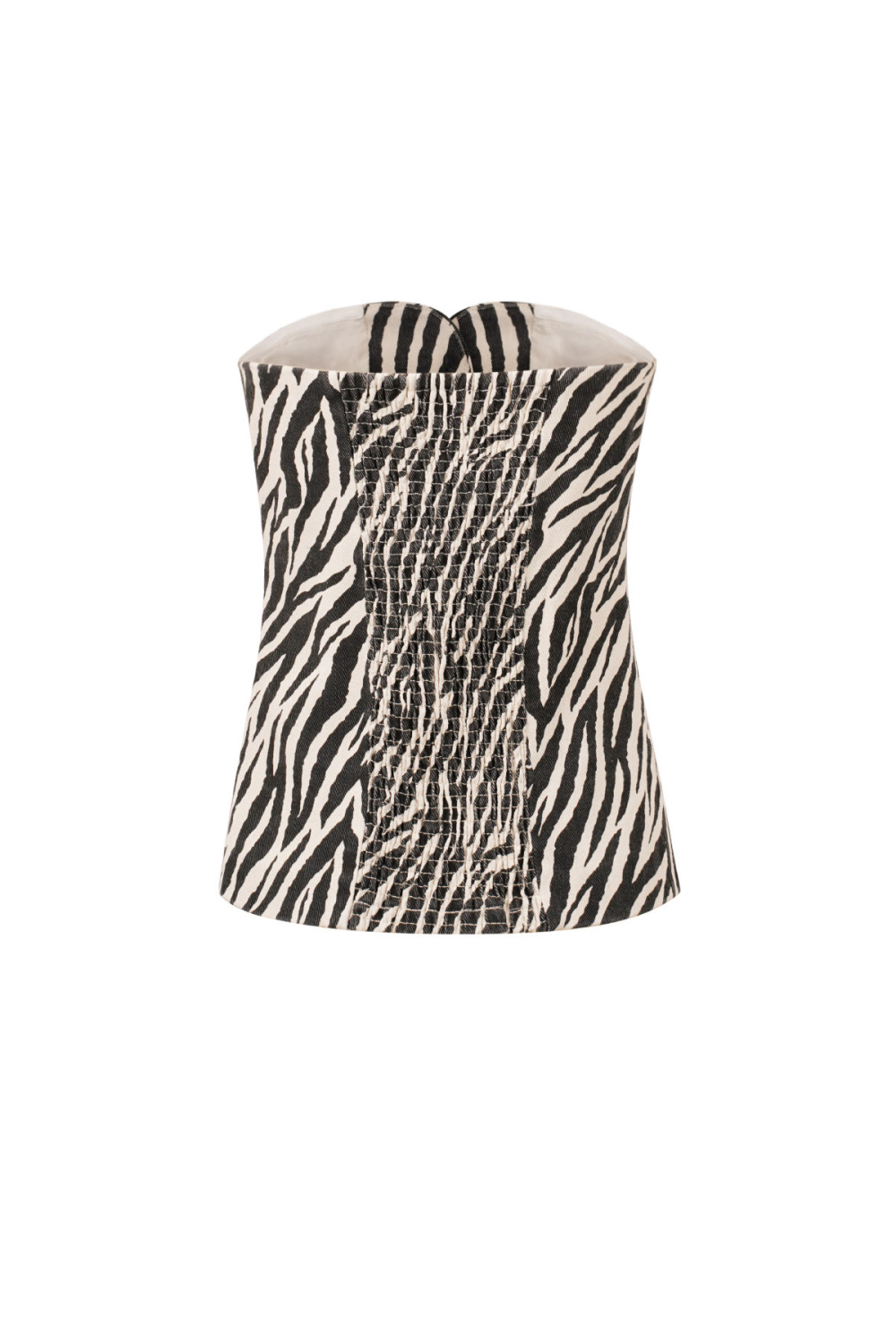 Coton Haut Sans Manches Femme Imprimé Zèbre Boutonnage Avant Image3