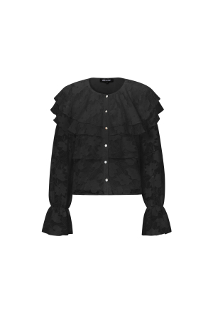 Blouse Femme En Fibre De Polyester Tissée Élégante Imprimé Floral Panneau Dentelle h5 