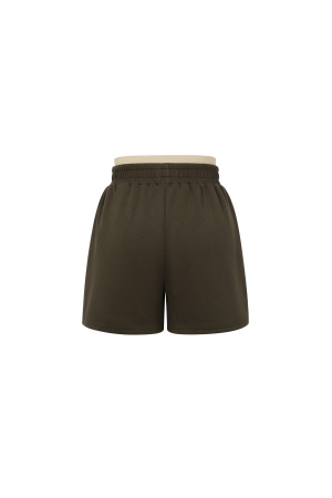 Shorts Casual Femme En Fibre De Polyester Tricotée Sporty Couleur Unie h5 Image3