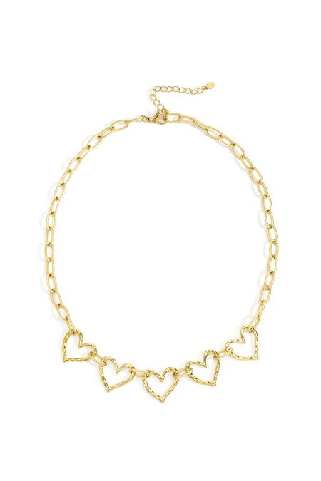Colliers chaîne en acier inoxydable, série cœur, décontracté, quotidien, simple, bijoux pour femmes