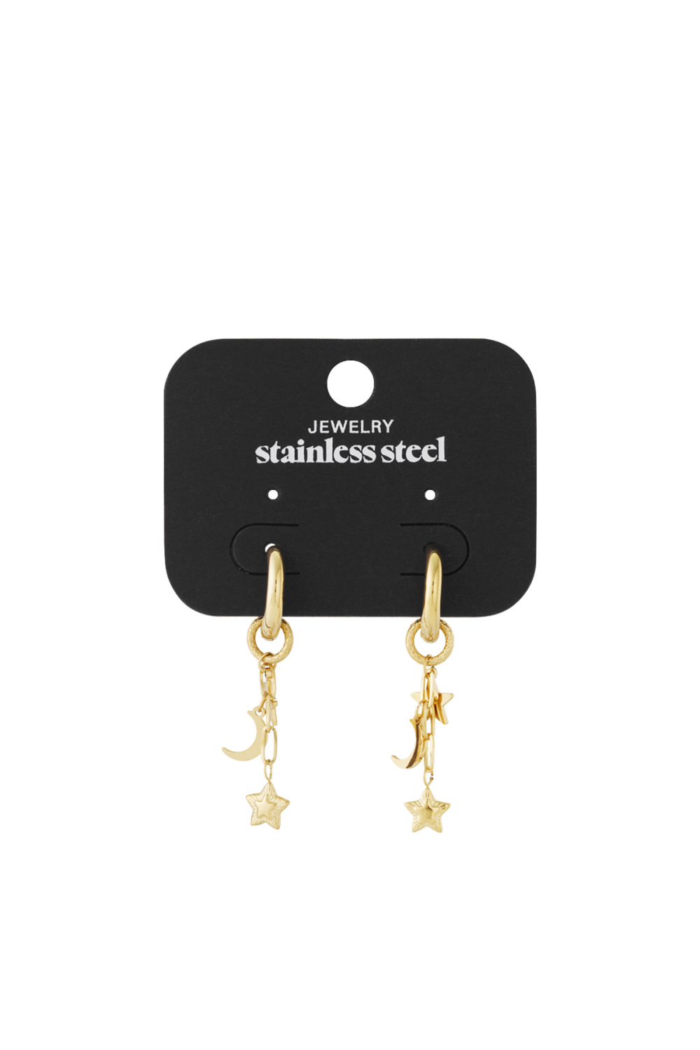 Boucles D'Oreilles Pendantes En Acier Inoxydable, Style Étoile, Décontractées Et Quotidiennes h5Image4