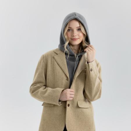 Écharpe d'hiver polyvalente en polyester à rayures pour femme, 1 pièce 2