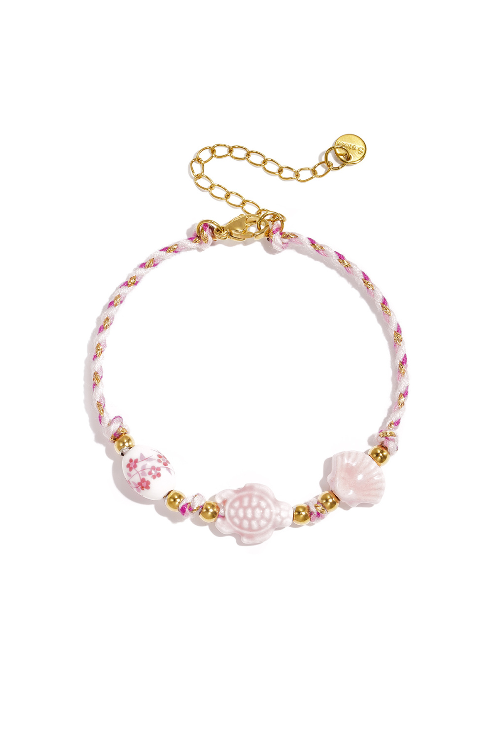 Bracelet Orné De Perles En Forme De Tortue Et De Coquillage Et D'Un Motif De Corde h5Image3