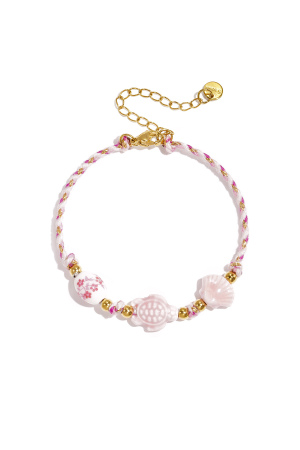 Bracelet Orné De Perles En Forme De Tortue Et De Coquillage Et D'Un Motif De Corde h5 Image3