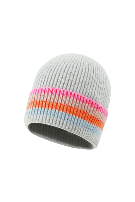 Chapeau à rayures multicolores