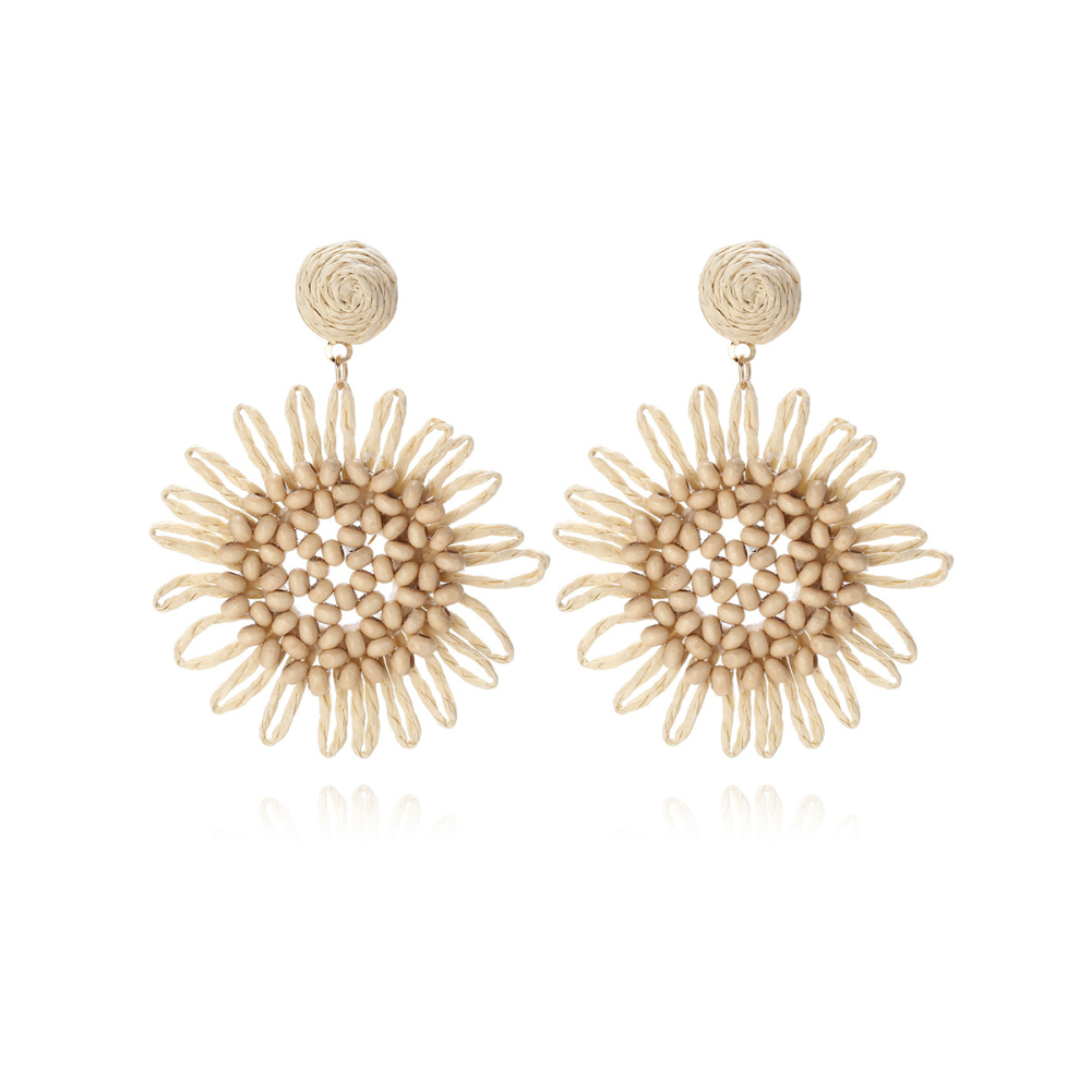 Boucles D'Oreilles Pendantes Pour Femme, Collection Romantique, Perles Et Fleurs, Style Vacances. Image2
