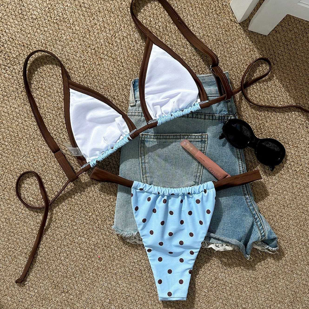 Ensemble Bikini Sexy À Pois Pour Vacances À La Plage Image4
