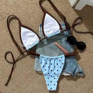 Ensemble Bikini Sexy À Pois Pour Vacances À La Plage h5 Image4