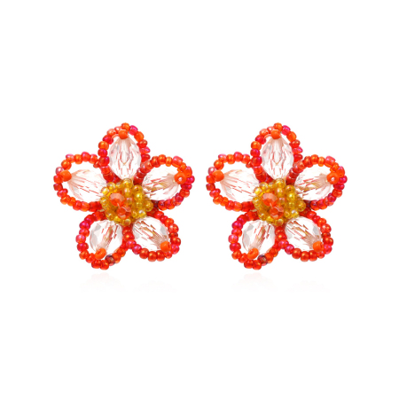 Boucles d'oreilles puces en résine à motif floral romantique pour femmes 2