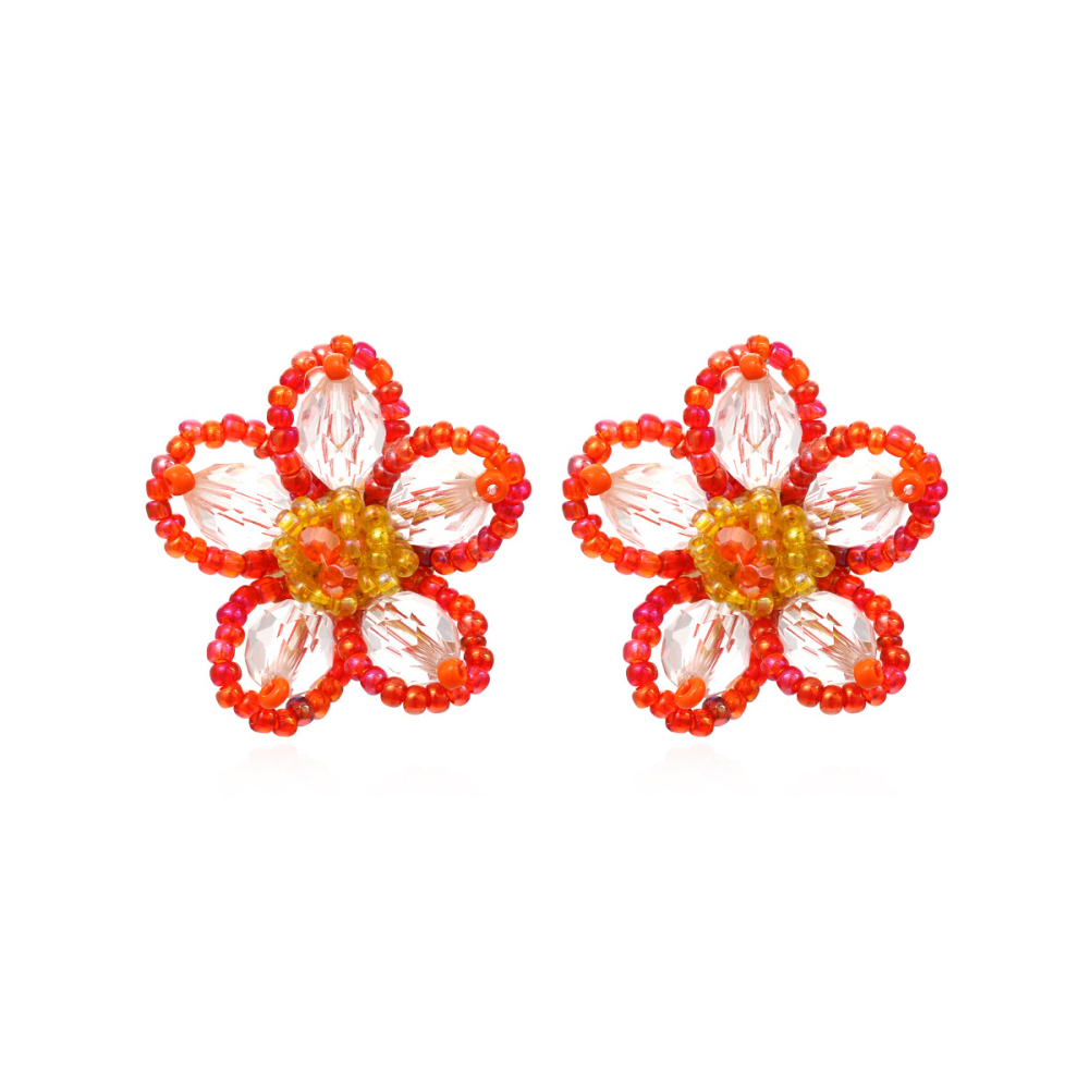Boucles D'Oreilles Puces En Résine À Motif Floral Romantique Pour Femmes h5Image2