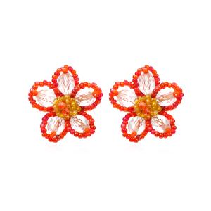 Boucles D'Oreilles Puces En Résine À Motif Floral Romantique Pour Femmes h5 Image2