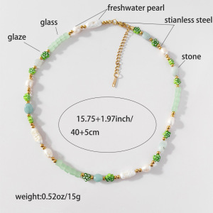 Colliers De Perles Artificielles Pour Femmes, Collection Simple Series Sweet Flower Beads h5 