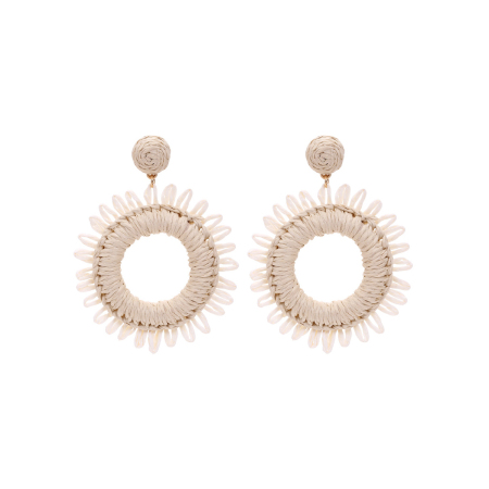 Boucles d'oreilles pendantes en raphia Sweet Flower pour femme, collection romantique 2
