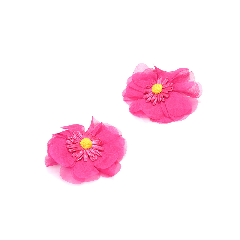 Boucles D'Oreilles Puces Pour Femmes, Collection Romantique, Motif Floral. Image2