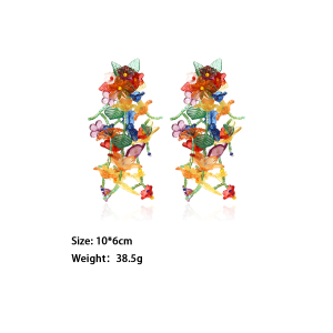 Boucles D'Oreilles Puces En Résine À Pompon Et Fleurs Douces, Collection Romantique h5 