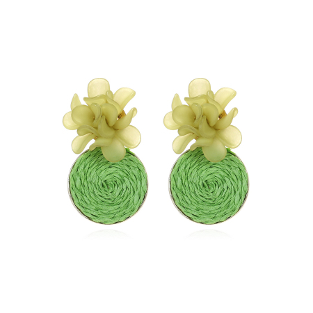 Boucles d'oreilles pendantes en raphia Sweet Flower pour femme, collection romantique