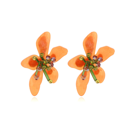 Boucles d'oreilles puces en acrylique Sweet Flower pour femmes, collection romantique
