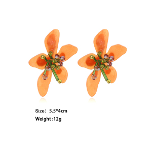 Boucles D'Oreilles Puces En Acrylique Sweet Flower Pour Femmes, Collection Romantique h5