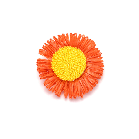 Pinces à cheveux pour femmes en raphia à motif floral romantique