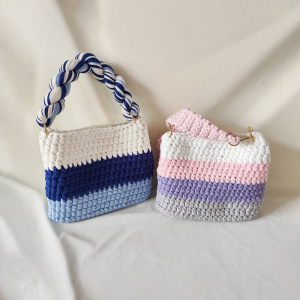 Sac Carré Femme À Rayures Tissées Multicolores Style Décontracté h5 Image2