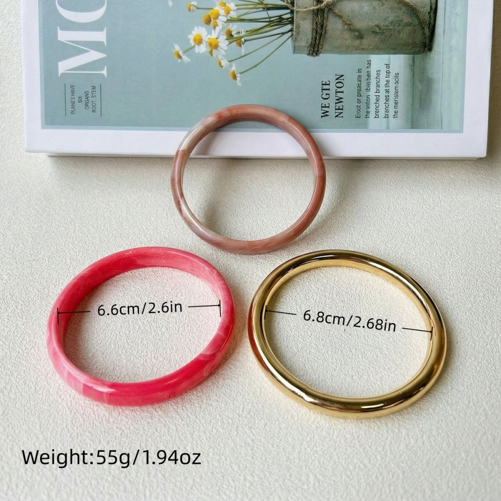 Bracelets Pour Femmes En Résine Couleur Or Dégradé Image5