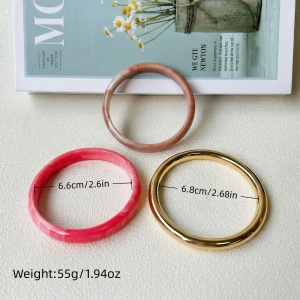 Bracelets Pour Femmes En Résine Couleur Or Dégradé h5 Image5