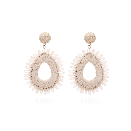 Boucles d'oreilles pendantes en raphia pour femmes, collection Simple Series Vacation Circle