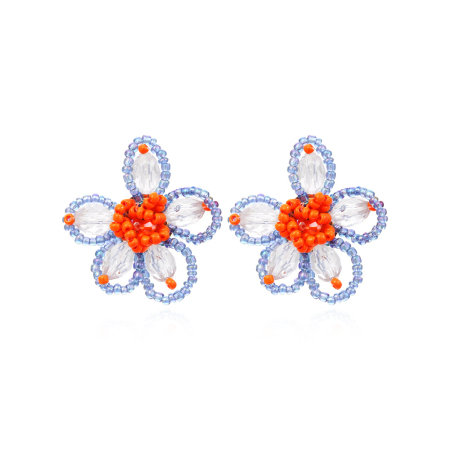Boucles d'oreilles puces en résine à motif floral romantique pour femmes