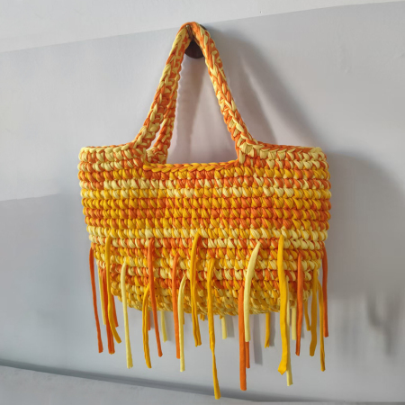Sac fourre-tout tissé multicolore style vacances pour femme 2