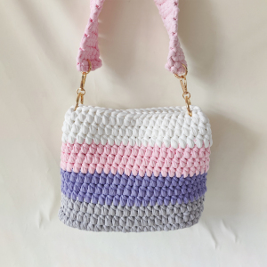 Sac Carré Femme À Rayures Tissées Multicolores Style Décontracté h5 