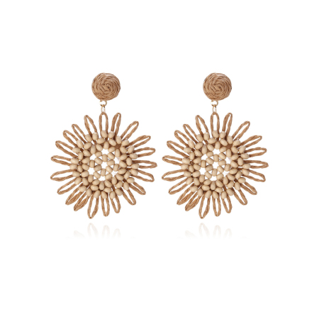 Boucles d'oreilles pendantes pour femme, collection romantique, perles et fleurs, style vacances.