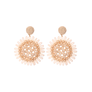 Boucles D'Oreilles Pendantes Pour Femme, Collection Romantique, Motif Floral En Raphia h5 Image2