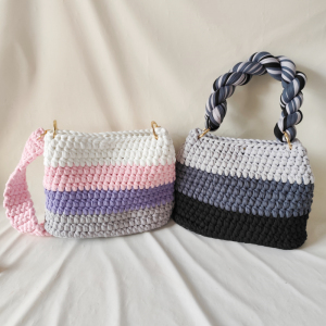 Sac Carré Femme À Rayures Tissées Multicolores Style Décontracté h5 Image3