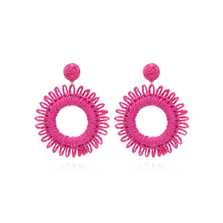 Boucles d'oreilles pendantes en raphia Sweet Flower pour femme, collection romantique